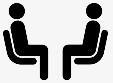 Cartoon Of Two People Sitting Down Having A Conversation - Waiting Clip Art Black And White, HD Png Download, Transparent PNG