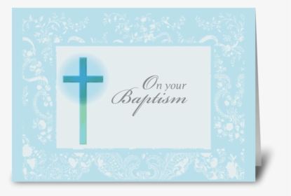 2789 Blue Christening Card, Lace Greeting Card - Baptism Certificate, HD Png Download, Transparent PNG