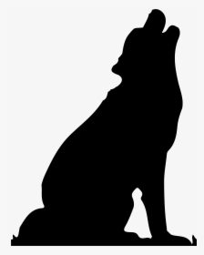 Gray Wolf Silhouette Black Wolf - Sitting Dog Silhouette Png, Transparent Png, Transparent PNG