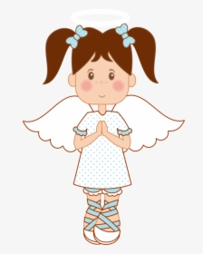 Angel Clipart Brown Hair Pencil And In Color - Angel Girl Clipart, HD Png Download, Transparent PNG