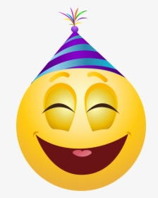 Emoji Faces Png - Party Hat Emoji Face, Transparent Png, Transparent PNG