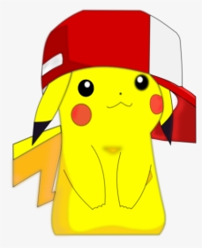Pikachu In Ash - Ash Ketchum Hat On Pikachu, HD Png Download, Transparent PNG