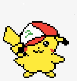 Ash Hat Pikachu - Pikachu With Hat Pixel Art, HD Png Download, Transparent PNG