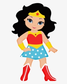 Free Superhero Clipart - Little Wonder Woman Cartoon, HD Png Download, Transparent PNG