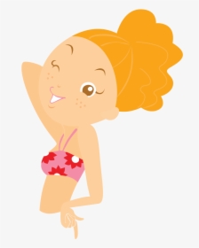 Bbq Grill Clipart - Girl In The Beach Cartoon Png, Transparent Png, Transparent PNG