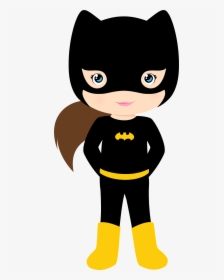 Characters Of Batman Kids Version Clip Art - Batgirl Clipart, HD Png Download, Transparent PNG