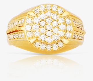 10k Yellow Gold Men S Diamond Ring - Pre-engagement Ring, HD Png Download, Transparent PNG
