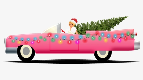 Christmas Car, Cadillac Sexy Girl, Christmas - Christmas Cadillac Png, Transparent Png, Transparent PNG