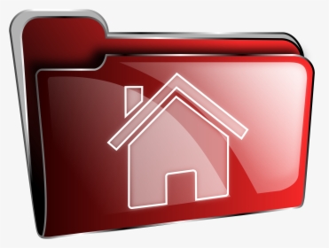 Folder Icon Red Home Clip Arts - Linux Home Folder Icon, HD Png Download, Transparent PNG