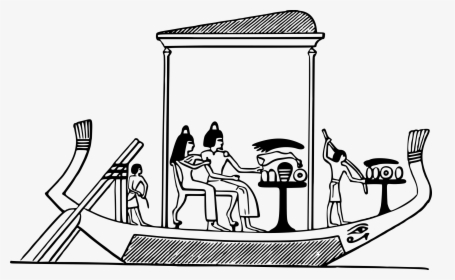 Transparent Boat Cartoon Png - Ancient Egypt Boats Drawing, Png Download, Transparent PNG