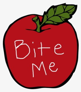 Bite Me Apple Clip Art At Clker - Blue Apple Clipart, HD Png Download, Transparent PNG