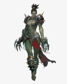 Clip Art Female Orc Fantasy Character - Lineage 2 Female Orc, HD Png Download, Transparent PNG