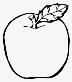 Free Black And White - Colouring Page Of Apple, HD Png Download, Transparent PNG
