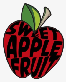 Drawing, Apple, Fruit, Text, Red, Leaf, Delicious - Apple, HD Png Download, Transparent PNG