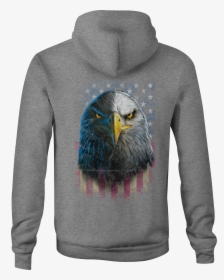 Zip Up Hoodie Eagle Stare Veritcal American Flag Military - Hoodie, HD Png Download, Transparent PNG