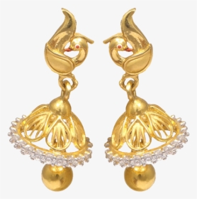Gold Earrings Jhumka Design, HD Png Download, Transparent PNG