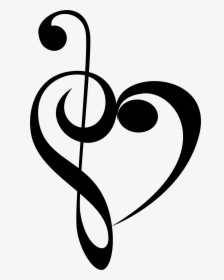 Musical Heart Big Image - Treble Clef Bass Clef Heart, HD Png Download, Transparent PNG