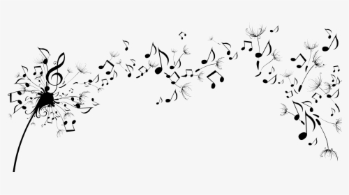 Clip Art Dandelion Music Notes - Dandelion Blowing Music Notes, HD Png Download, Transparent PNG
