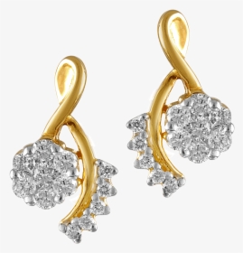 Transparent Diamond Earring Png - Gold And Diamond Earring Png, Png Download, Transparent PNG