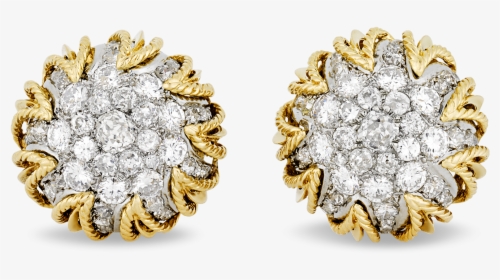 Gold And Diamond Earrings By Van Cleef & Arpels, - Diamond Earring Gold Png, Transparent Png, Transparent PNG