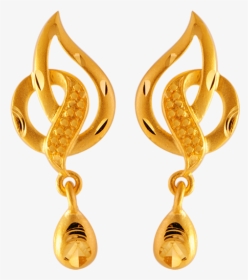 22kt Yellow Gold Clip-on Earrings For Women - Gold Top Earrings Pc Chandra Jewellers, HD Png Download, Transparent PNG