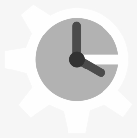 Clock White Gear Clip Art At Clker - Clock Gear Icon White, HD Png Download, Transparent PNG