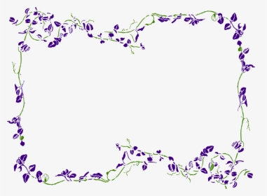 Purple Floral Border Clipart - Purple Flower Border Clipart, HD Png Download, Transparent PNG