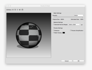 Photoshop Settings In The Simplify 3d Mesh Dialog - Malla 3d Photoshop, HD Png Download, Transparent PNG