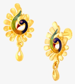 Peacock Gold Earrings, HD Png Download, Transparent PNG