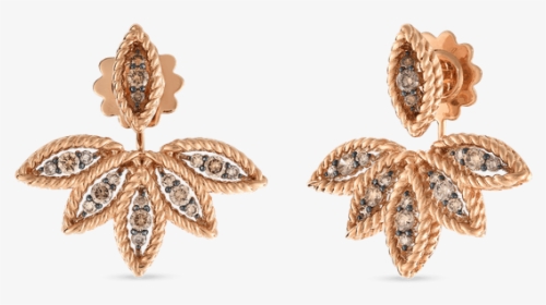 Roberto Coin Brown Diamond Stud Earring With Fan Jackets - Transparent Background Earrings Png, Png Download, Transparent PNG