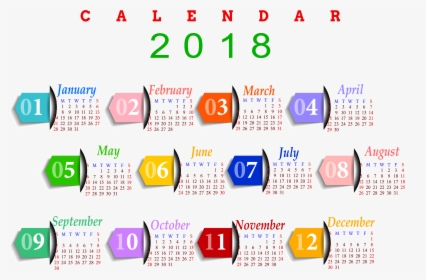 2018 Calendar Cute Printable, HD Png Download, Transparent PNG
