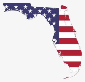 Florida America Flag Map With Stroke Icons Png - State Of Florida American Flag, Transparent Png, Transparent PNG