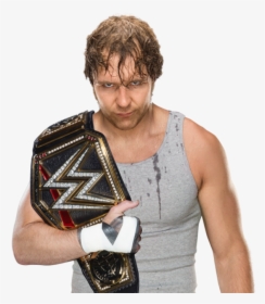 Dean Ambrose Wwe World Heavyweight Champion 2016 - Dean Ambrose Holding Wwe Championship, HD Png Download, Transparent PNG