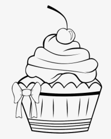 Birthday Cupcake Coloring Page - Cute Cupcake Coloring Pages, HD Png Download, Transparent PNG