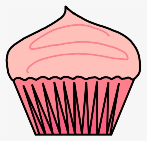 Cute Cupcake Black And White Clipart - Outline Cupcake Clipart, HD Png Download, Transparent PNG