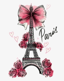 Transparent Paris Clipart - Pink Eiffel Tower Drawing, HD Png Download, Transparent PNG