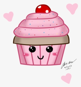 Cute Cupcake Drawing At - Cupcake Clipart Kawaii, HD Png Download, Transparent PNG