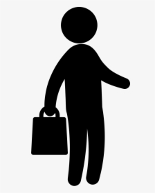 Businessman With Handbag Standing Silhouette - Businessperson, HD Png Download, Transparent PNG