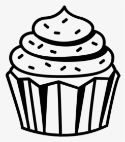 Cupcake Black And White Drawing - Cake Clipart Black And White Png, Transparent Png, Transparent PNG