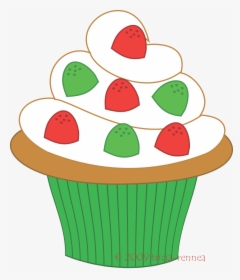 Cupcake Art On Clip Art Cupcake And Pink Cupcakes 3 - Christmas Cupcake Clip Art, HD Png Download, Transparent PNG