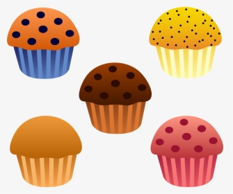 Set Of Five Assorted Muffins - Muffin Clipart Png, Transparent Png, Transparent PNG