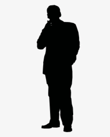 Posing Businessman Man Free Picture - Thinking Man Silhouette Png, Transparent Png, Transparent PNG