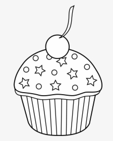 Cupcake Clipart Black And White, HD Png Download, Transparent PNG