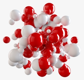 Transparent 3d Abstract Png - Red And White Balloon Png, Png Download, Transparent PNG