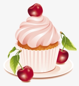 Vector Cupcakes Cherry Top - Cakes Vector, HD Png Download, Transparent PNG