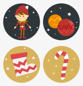 A Christmas Elf, Tree Ornaments, Stocking And A Yummy - Icon Christmas Cartoon Png, Transparent Png, Transparent PNG