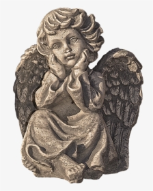 Figure, Angel, Wing, Cherub, Sitting, Kids, Ceramic - Carving, HD Png Download, Transparent PNG