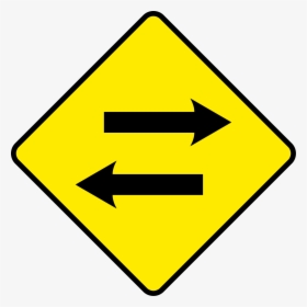 Sign Arrow Png Excellent Warning Signs Traffic Png- - Traffic Signs Two Ways Png, Transparent Png, Transparent PNG