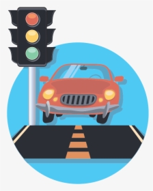 Car And Traffic Light - Car At A Traffic Light, HD Png Download, Transparent PNG