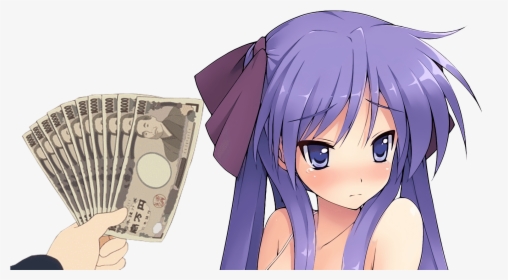 Anime Girl Money Png, Transparent Png, Transparent PNG